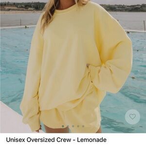 Daily Drills Unisex Oversized Crewneck Sweatshirt - Lemonade S/XS NWT